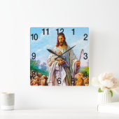 私は羊飼いのジョンのよい10:7 - 21です スクエア壁時計 (ホーム)