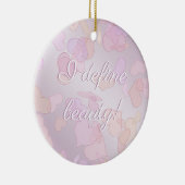 私は美しいを定義する。おもしろいハートpincグラデーション文字. セラミックオーナメント (右)