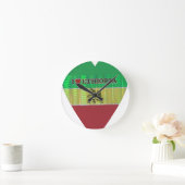 私は美しいエチオピア国旗のカラーアートが大好き ラウンド壁時計 (ホーム)