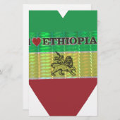 私は美しいエチオピア国旗のカラーアートが大好き 便箋 (正面/裏面)