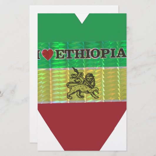私は美しいエチオピア国旗のカラーアートが大好き 便箋 (正面/裏面)
