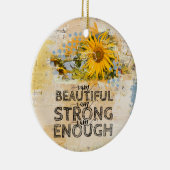 私は美しい強い私は十分なヒマワリ セラミックオーナメント (右)