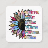 私は美しい私は強い頭が切れるレオパードの太陽である スクエア名刺 (正面)