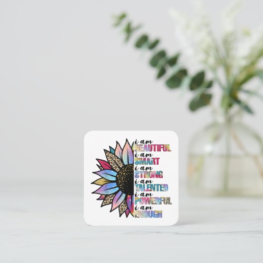 私は美しい私は強い頭が切れるレオパードの太陽である スクエア名刺 (スタンド正面)