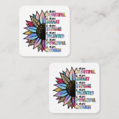 私は美しい私は強い頭が切れるレオパードの太陽である スクエア名刺 (正面/裏面)