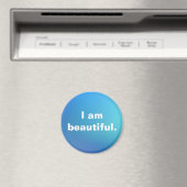 私は美しい肯定インスピレーション水色 マグネット (インサイチュ (食洗機))