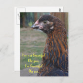 私は美しい…コーチン鶏はがき ポストカード (正面/裏面)