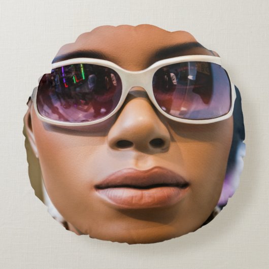 私は美し実在い ラウンドクッション (正面)