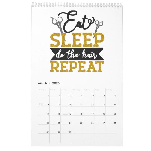 私は美容師だ カレンダー (3月 2026)