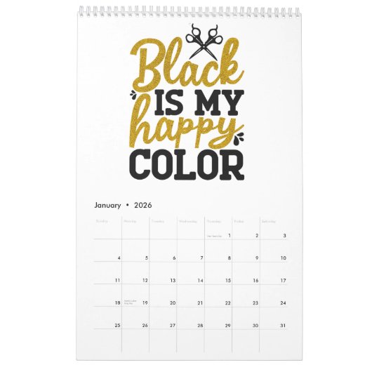 私は美容師だ カレンダー (1月 2026)