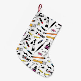 私は美術品の柄が大好き スモールクリスマスストッキング