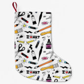 私は美術品の柄が大好き スモールクリスマスストッキング (正面)