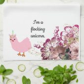 私は群がるユニコーンの鶏の台所タオルです キッチンタオル (折り畳み)