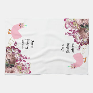 私は群がるユニコーンの鶏の台所タオルです キッチンタオル