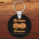 私は群教えれのレトロで最も可愛い幼稚園の七面鳥 キーホルダー (正面)