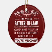 私は義理の息子への義父 セラミックオーナメント (左)