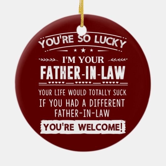 私は義理の息子への義父 セラミックオーナメント (裏面)