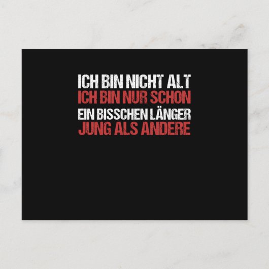 私は老けてなんかない、ただ他の人より少し長く若かっただけ ポストカード (正面)