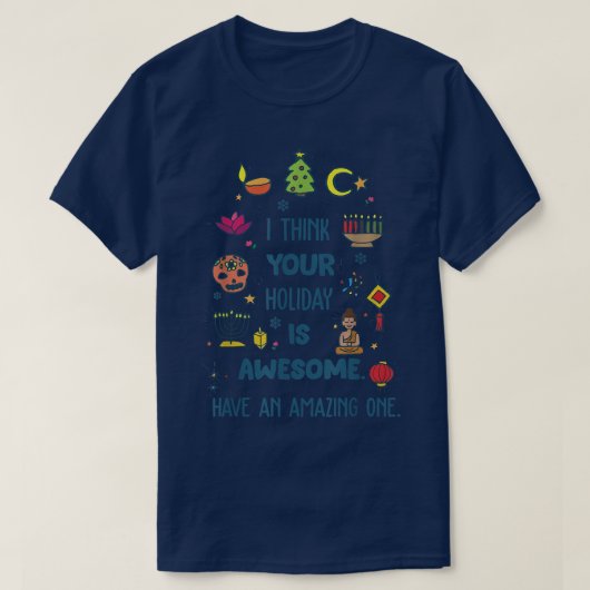 私は考えお休み素晴らしはハヌッカホリデイS Tシャツ (デザイン正面)