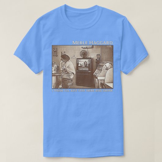 私は考えここに泊まって飲む Tシャツ (デザイン正面)