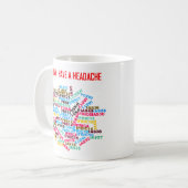 "私は考えます私を持っています頭痛"を コーヒーマグカップ (正面左)