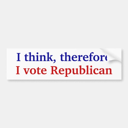私は考えます バンパーステッカー (正面)