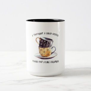 私は考えコーヒーが好き気に入った ツートーンマグカップ