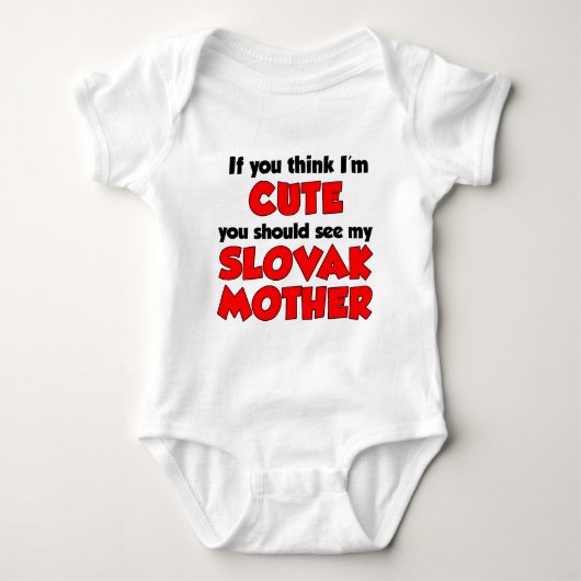 私は考えスロバキアの母かわいい ベビーボディスーツ (正面)