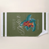 私は考えデトックスに来た – 白い蓮 ビーチタオル (正面)