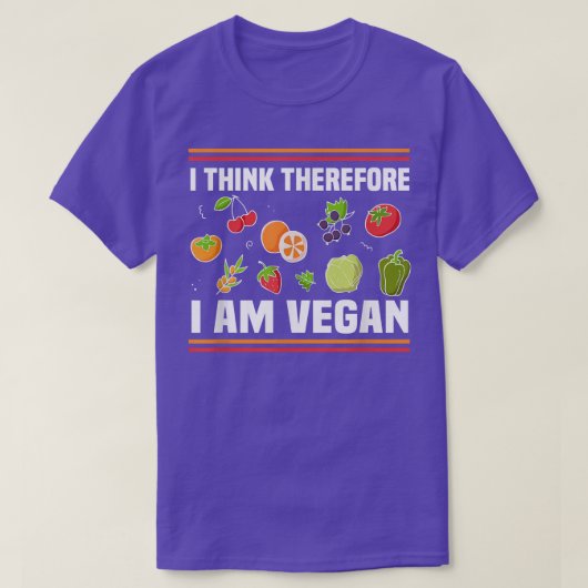 私は考えビーガンミーム植物動力Veである Tシャツ (デザイン正面)