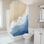 私は考えビーチが見えた シャワーカーテン (インサイチュ)