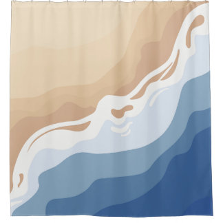 私は考えビーチが見えた シャワーカーテン