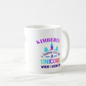 私は考えユニコーンで明るい虹色になる コーヒーマグカップ (正面右)