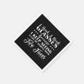 私は考え二つの顔を持つ眼鏡の人が必要おもしろい スタンダードカクテルナプキン (角)