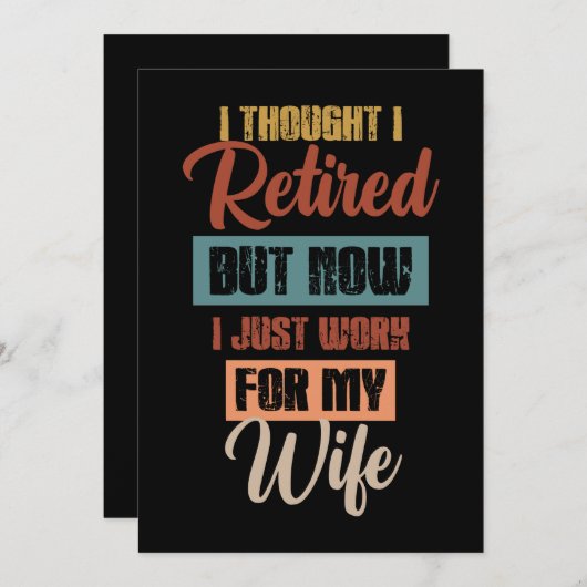 私は考え夫退職しただ退職したおもしろいが シーズンカード (正面/裏面)