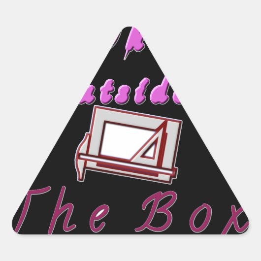 私は考えZAボックスの外に。 三角形シール (正面)