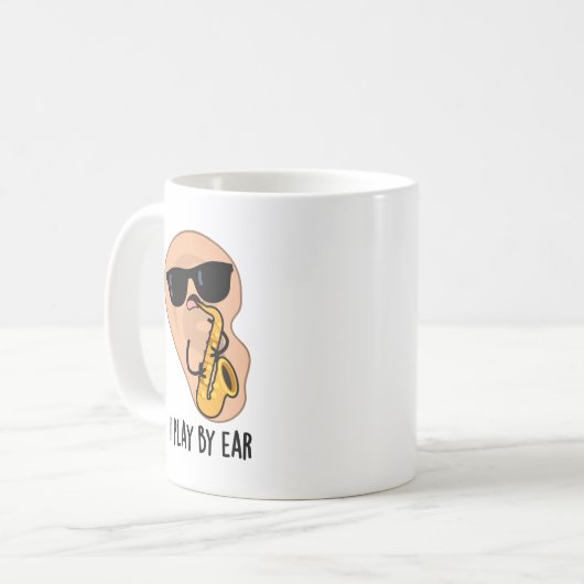 私は耳遊サックスおもしろいパンで コーヒーマグカップ (正面左)