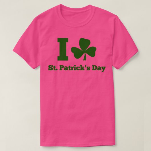 私は聖パトリックの日グリーンを愛する Tシャツ (デザイン正面)