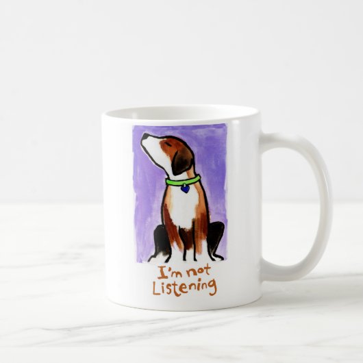 私は聞いていません(小犬) コーヒーマグカップ (右)
