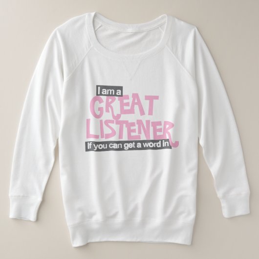 私は聞き手のレディ素晴らしースにサイズのピンクトップ パーカ (デザイン正面)