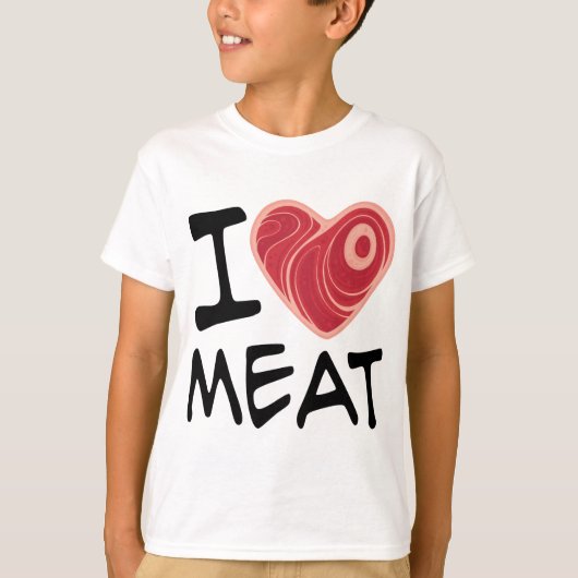 私は肉が大好き Tシャツ (正面)