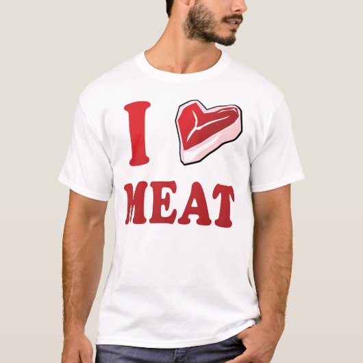 私は肉が大好き Tシャツ (正面)