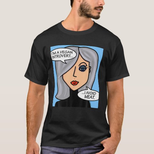 私は肉を避けるビーガン内向的である Tシャツ (正面)