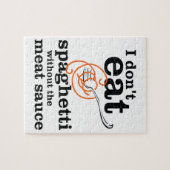 私は肉汁食べを抜いてスパゲッティを食べない ジグソーパズル (横)