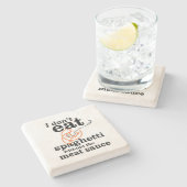 私は肉汁食べを抜いてスパゲッティを食べない ストーンコースター (横)