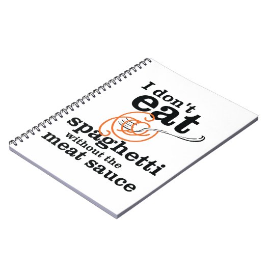 私は肉汁食べを抜いてスパゲッティを食べない ノートブック (左側)