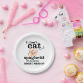 私は肉汁食べを抜いてスパゲッティを食べない ペーパープレート (パーティー)