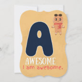 私は肯定カードのアルファベットだ子供へ サンキューカード (正面)