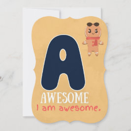 私は肯定カードのアルファベットだ子供へ サンキューカード