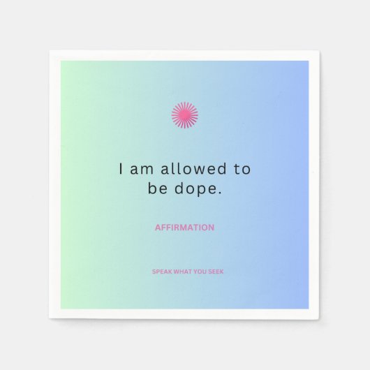 「私は肯定ナプキドーピングンスの許可を受ける」✨ スタンダードカクテルナプキン (正面)